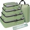 imageBAGAIL 6 Set Packing CubesTravel Luggage Packing Organizers6Set Black NetMatcha Green