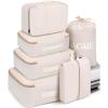 imageBAGAIL 8 Set Packing Cubes Luggage Packing Organizers for Travel Accessories Blush PinkBeige