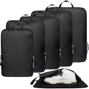 imageBAGAIL 4 Set6 Set Ultralight Compression Packing Cubes Packing Organizer for Travel Accessories Luggage Suitcase Backpack70D 6Set BlackBlack