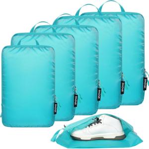imageBAGAIL 4 Set6 Set Ultralight Compression Packing Cubes Packing Organizer for Travel Accessories Luggage Suitcase Backpack70D 6Set BlackBlue