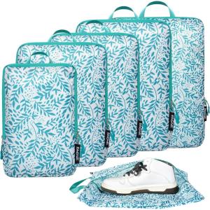 imageBAGAIL 4 Set6 Set Ultralight Compression Packing Cubes Packing Organizer for Travel Accessories Luggage Suitcase Backpack70D 6Set BlackLeaf