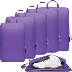 imageBAGAIL 4 Set6 Set Ultralight Compression Packing Cubes Packing Organizer for Travel Accessories Luggage Suitcase Backpack70D 6Set BlackPurple