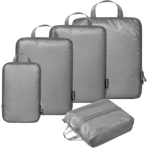 imageBAGAIL 5 Set6 Set Ultralight Compression Packing Cubes Travel Accessories Expandable Packing Organizers5Grey