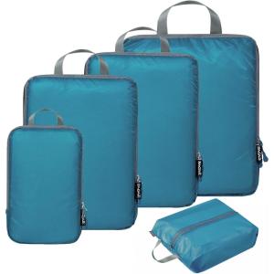 imageBAGAIL 5 Set6 Set Ultralight Compression Packing Cubes Travel Accessories Expandable Packing Organizers5Teal