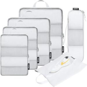 imageBAGAIL 5 Set6 Set Ultralight Compression Packing Cubes Travel Accessories Expandable Packing Organizers6White