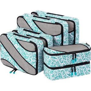 imageBAGAIL 6 Set Packing CubesTravel Luggage Packing Organizers6Set Black NetThe Leaf