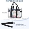 imageBAGAIL Clear Bag Stadium Approved Clear Tote Bag with Inner Pocket Transparent Travel Bag for Sports Event Concert WorkBlack
