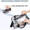 imageBAGAIL Clear Bag Stadium Approved Clear Tote Bag with Inner Pocket Transparent Travel Bag for Sports Event Concert WorkBlack
