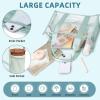 imageBAGAIL Clear Bag Stadium Approved Clear Tote Bag with Inner Pocket Transparent Travel Bag for Sports Event Concert WorkDusty Blue