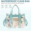 imageBAGAIL Clear Bag Stadium Approved Clear Tote Bag with Inner Pocket Transparent Travel Bag for Sports Event Concert WorkDusty Blue
