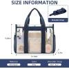 imageBAGAIL Clear Bag Stadium Approved Clear Tote Bag with Inner Pocket Transparent Travel Bag for Sports Event Concert WorkNavy