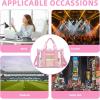 imageBAGAIL Clear Bag Stadium Approved Clear Tote Bag with Inner Pocket Transparent Travel Bag for Sports Event Concert WorkPink