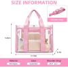 imageBAGAIL Clear Bag Stadium Approved Clear Tote Bag with Inner Pocket Transparent Travel Bag for Sports Event Concert WorkPink