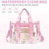 imageBAGAIL Clear Bag Stadium Approved Clear Tote Bag with Inner Pocket Transparent Travel Bag for Sports Event Concert WorkPink