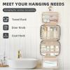 imageBAGAIL Hanging Toiletry Bag for Women Waterresistant Cosmetic Bag Large Capacity Travel Makeup Organizer for FullSized Travel EssentialsStandard BlackGrey