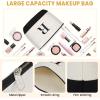 imageBAGAIL Initial Tote Bag with Makeup Bag Personalized Birthday Gifts for Women Beach Bag for Friends Mom Teachers WeddingIvory