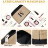 imageBAGAIL Initial Tote Bag with Makeup Bag Personalized Birthday Gifts for Women Beach Bag for Friends Mom Teachers WeddingJute Brown