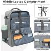 imageBAGAIL Travel Laptop Backpack Carry on with USB Port Luggage Bag for HolidayPinkGrey