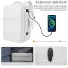 imageBAGAIL Travel Laptop Backpack Carry on with USB Port Luggage Bag for HolidayPinkWhite