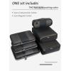 imageBagail Ultralight Packing Cubes 7 Set 3 Compression Packing Cubes 3 Packing Organizers with 1 Shoe BagBlack