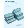 imageBagail Ultralight Packing Cubes 7 Set 3 Compression Packing Cubes 3 Packing Organizers with 1 Shoe BagDusty Blue