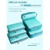 imageBagail Ultralight Packing Cubes 7 Set 3 Compression Packing Cubes 3 Packing Organizers with 1 Shoe BagTeal