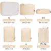 imageBagail Ultralight Packing Cubes 7 Set 3 Compression Packing Cubes 3 Packing Organizers with 1 Shoe BagThe Beige