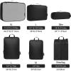 imageBagail Ultralight Packing Cubes 7 Set 3 Compression Packing Cubes 3 Packing Organizers with 1 Shoe BagThe Black