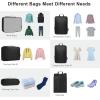 imageBagail Ultralight Packing Cubes 7 Set 3 Compression Packing Cubes 3 Packing Organizers with 1 Shoe BagThe Black