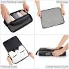 imageBagail Ultralight Packing Cubes 7 Set 3 Compression Packing Cubes 3 Packing Organizers with 1 Shoe BagThe Black