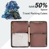 imageBagail Ultralight Packing Cubes 7 Set 3 Compression Packing Cubes 3 Packing Organizers with 1 Shoe BagThe Brown