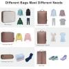 imageBagail Ultralight Packing Cubes 7 Set 3 Compression Packing Cubes 3 Packing Organizers with 1 Shoe BagThe Brown