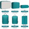 imageBagail Ultralight Packing Cubes 7 Set 3 Compression Packing Cubes 3 Packing Organizers with 1 Shoe BagThe Teal
