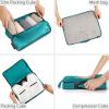 imageBagail Ultralight Packing Cubes 7 Set 3 Compression Packing Cubes 3 Packing Organizers with 1 Shoe BagThe Teal