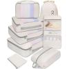 imageBAGAIL 8 Set10 Set Packing Cubes Various Sizes Packing Organizer for Travel Accessories Luggage Carry On Suitcase08Beige