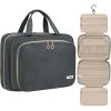 imageBAGAIL Hanging Toiletry Bag for Women Waterresistant Cosmetic Bag Large Capacity Travel Makeup Organizer for FullSized Travel EssentialsStandard BlackGrey