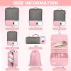 imageBAGAIL 4 Set6 Set8 Set Compression Packing Cubes Travel Accessories Expandable Packing OrganizersHalfMesh8DustyBlue8Pink