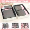 imageBAGAIL 4 Set6 Set8 Set Compression Packing Cubes Travel Accessories Expandable Packing OrganizersHalfMesh8DustyBlue8Pink
