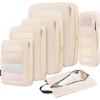 imageBAGAIL 4 Set6 Set8 Set Compression Packing Cubes Travel Accessories Expandable Packing OrganizersHalfMesh8DustyBlue05Beige