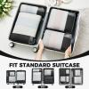 imageBAGAIL 4 Set6 Set Compression Packing Cubes for Travel Compressible Packing Organizers Travel Accessories for Luggage SuitcaseBlack