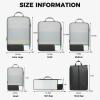 imageBAGAIL 4 Set6 Set Compression Packing Cubes for Travel Compressible Packing Organizers Travel Accessories for Luggage SuitcaseBlack