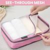 imageBAGAIL 4 Set6 Set Ultralight Compression Packing Cubes Packing Organizer for Travel Accessories Luggage Suitcase Backpack6Pink