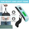 imageBAGAIL Digital Luggage Scale 110lbs Hanging Baggage Scale with Backlit LCD Display Portable Suitcase Weighing Scale Travel Luggage Weight Scale with Hook Strong Straps for TravelersMint with temperature
