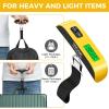 imageBAGAIL Digital Luggage Scale 110lbs Hanging Baggage Scale with Backlit LCD Display Portable Suitcase Weighing Scale Travel Luggage Weight Scale with Hook Strong Straps for TravelersYellow with temperature