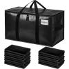 imageBAGAIL Heavy Duty Moving Bags with Strong Handle Extra Large Moving Boxes Storage Tote for Clothes College Moving SuppliesBlue 4 PackBlack