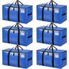 imageBAGAIL Heavy Duty Moving Bags with Strong Handle Extra Large Moving Boxes Storage Tote for Clothes College Moving SuppliesBlue 4 PackBlue