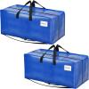 imageBAGAIL Heavy Duty Moving Bags with Strong Handle Extra Large Moving Boxes Storage Tote for Clothes College Moving SuppliesBlue 4 PackBlue