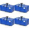 imageBAGAIL Heavy Duty Moving Bags with Strong Handle Extra Large Moving Boxes Storage Tote for Clothes College Moving SuppliesBlue 4 PackBlue