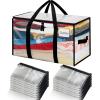 imageBAGAIL Heavy Duty Moving Bags with Strong Handle Extra Large Moving Boxes Storage Tote for Clothes College Moving SuppliesBlue 4 PackClear