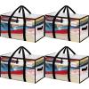 imageBAGAIL Heavy Duty Moving Bags with Strong Handle Extra Large Moving Boxes Storage Tote for Clothes College Moving SuppliesBlue 4 PackClear